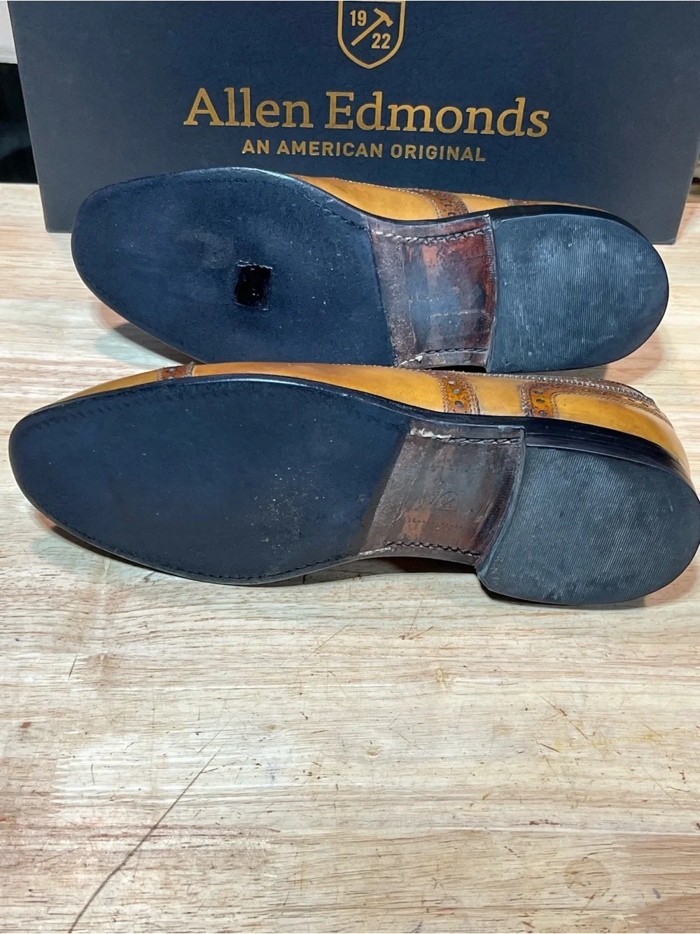 Allen Edmonds Strand Men’s Brogue Cap Toe Oxfords With Patinas Sz 8.5 2E 🇺🇸